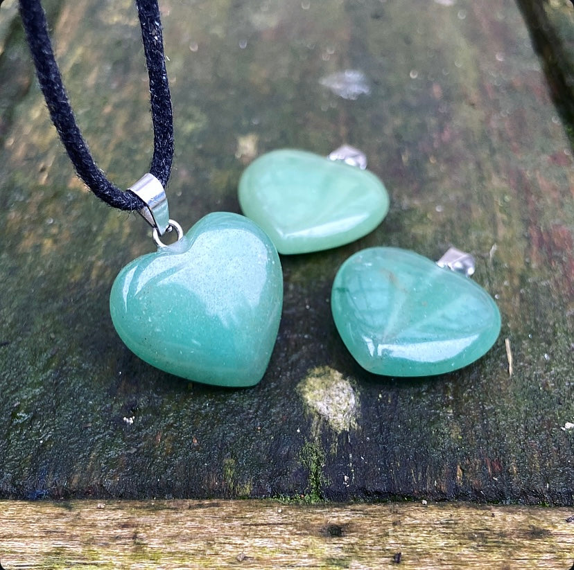 Aventurine heart pendant "Friendship &amp; Positivity"