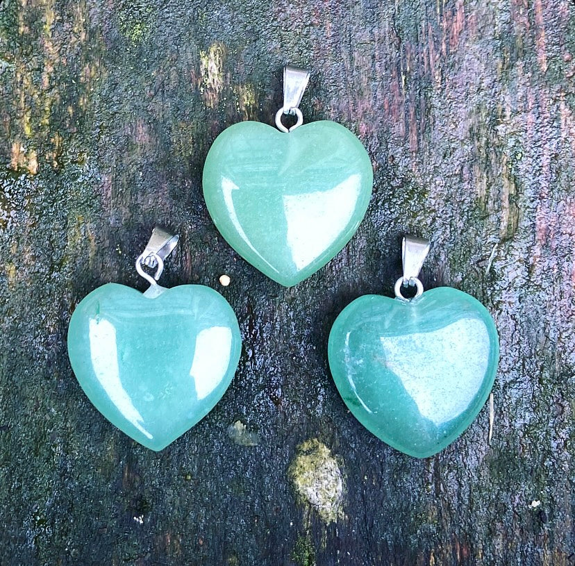 Aventurine heart pendant "Friendship &amp; Positivity"