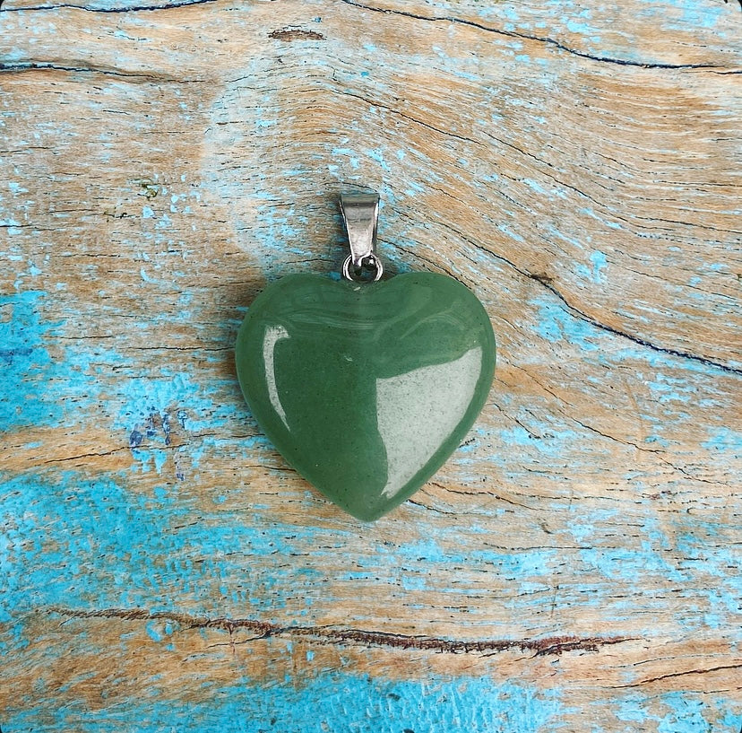 Aventurine heart pendant "Friendship &amp; Positivity"