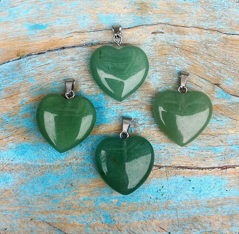 Aventurine heart pendant "Friendship &amp; Positivity"