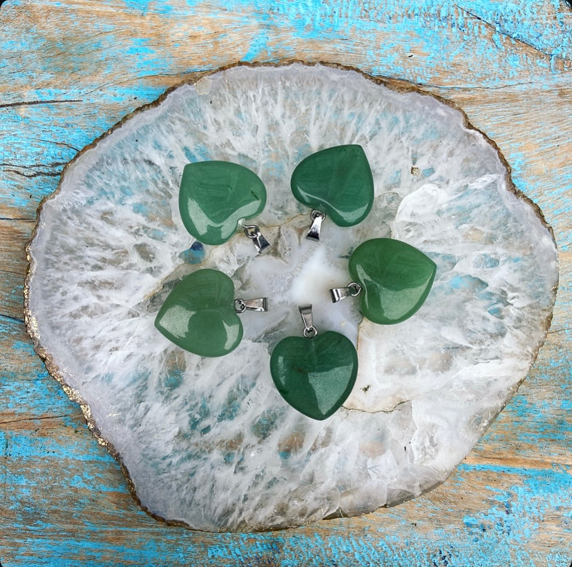 Aventurine heart pendant "Friendship &amp; Positivity"
