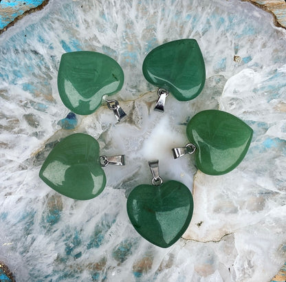Aventurine heart pendant "Friendship &amp; Positivity"