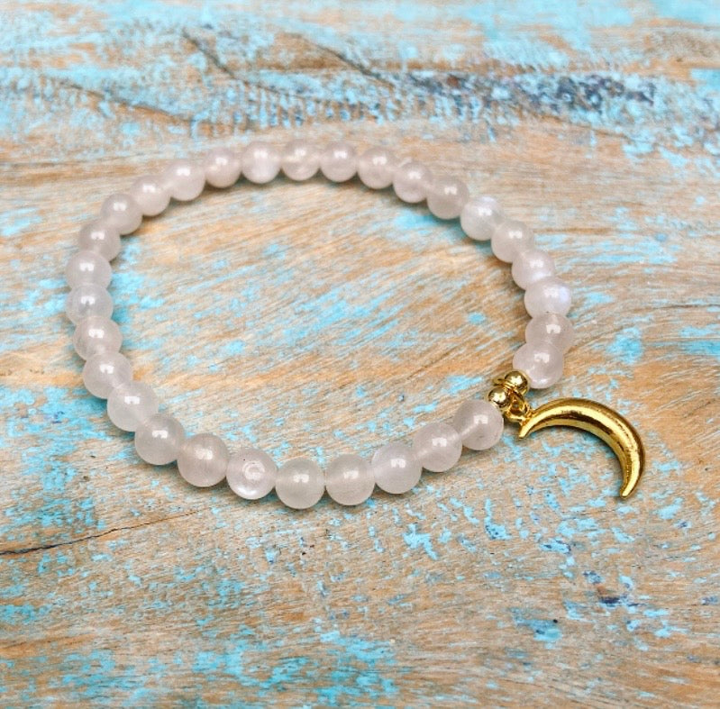 Regenboog Maansteen armband "de maangodin"