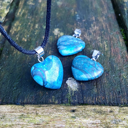 Blue Apatite heart pendant "Wisdom and Inspiration"