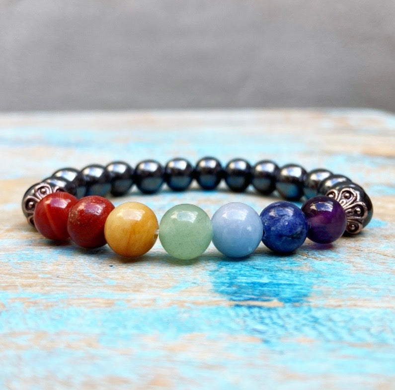 Chakra & Hematiet armband "Blijf bij jezelf"