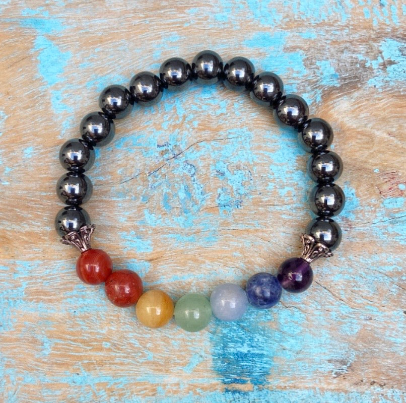 Chakra & Hematiet armband "Blijf bij jezelf"