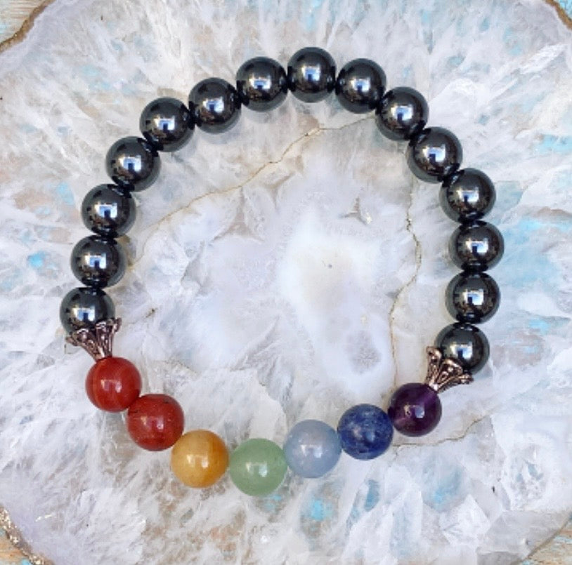 Chakra & Hematiet armband "Blijf bij jezelf"