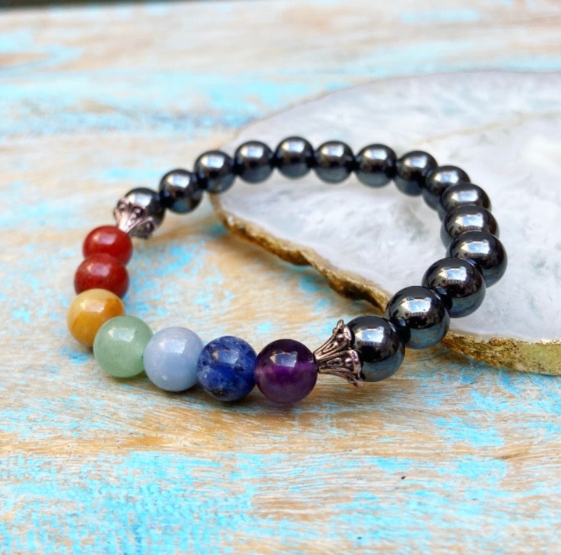 Chakra & Hematiet armband "Blijf bij jezelf"
