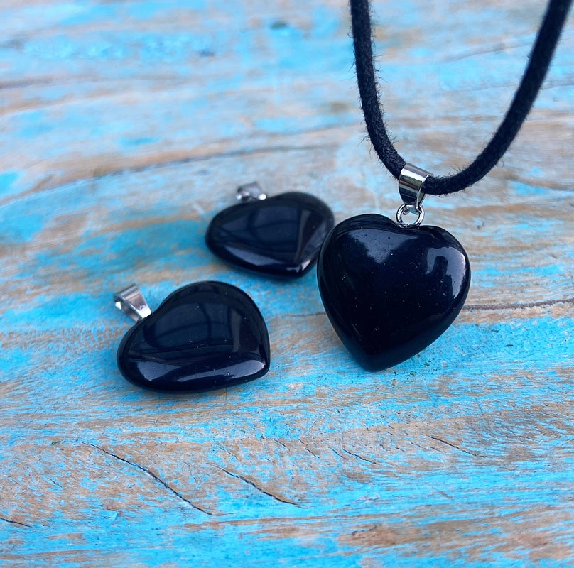 Onyx heart pendant "Stress Release"