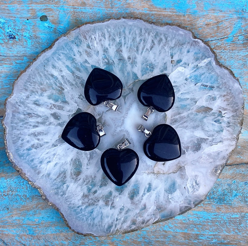 Onyx heart pendant "Stress Release"