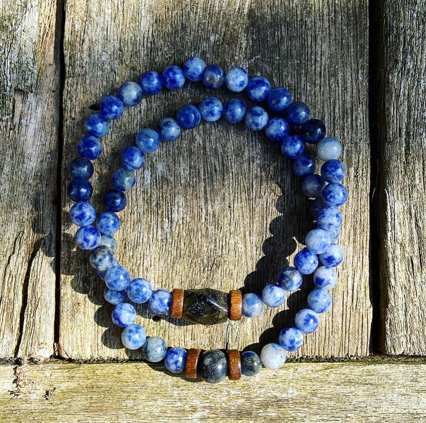 Bracelet set Sodalite &amp; Labradorite "Self-confidence &amp; Protection"