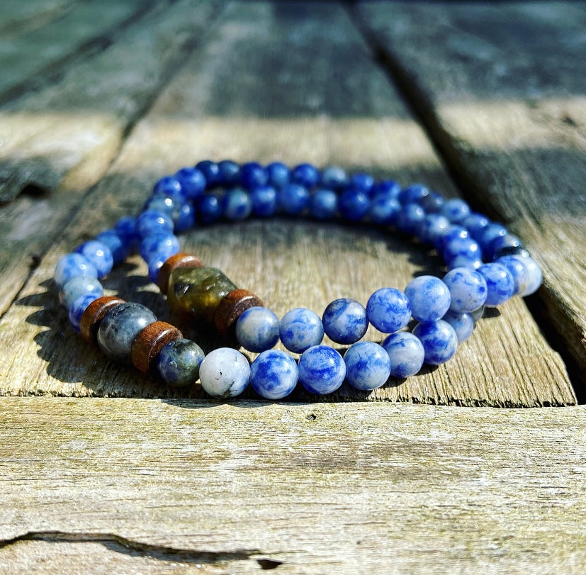 Bracelet set Sodalite &amp; Labradorite "Self-confidence &amp; Protection"