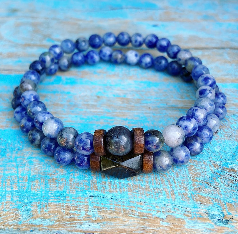 Bracelet set Sodalite &amp; Labradorite "Self-confidence &amp; Protection"