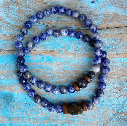 Bracelet set Sodalite &amp; Labradorite "Self-confidence &amp; Protection"