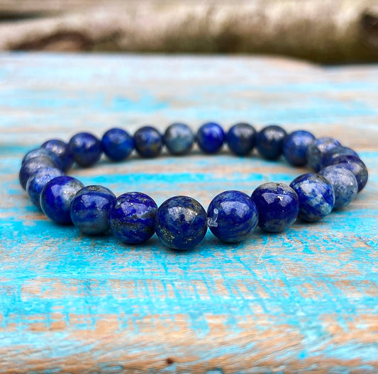 Lapis Lazuli armband "Durven en doen"