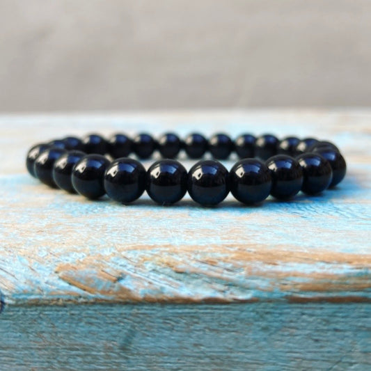 Zwarte Toermalijn armband "Mijn energie blijft bij mij"