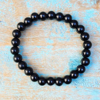 Zwarte Toermalijn armband XL "Mijn energie blijft bij mij"
