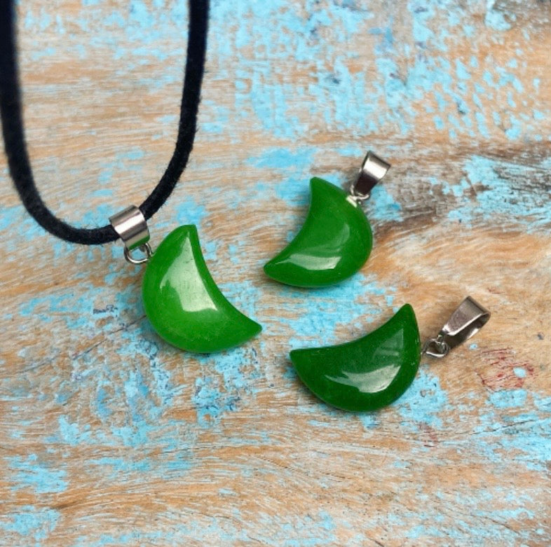 Moon Mood hangertje Groene Jade "Geluk & Gezondheid"