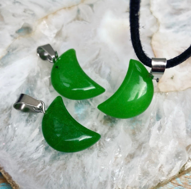 Moon Mood hangertje Groene Jade "Geluk & Gezondheid"