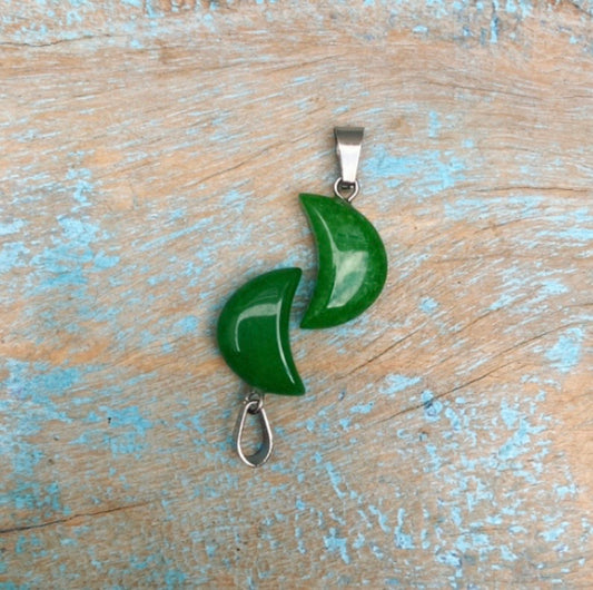 Moon Mood hangertje Groene Jade "Geluk & Gezondheid"