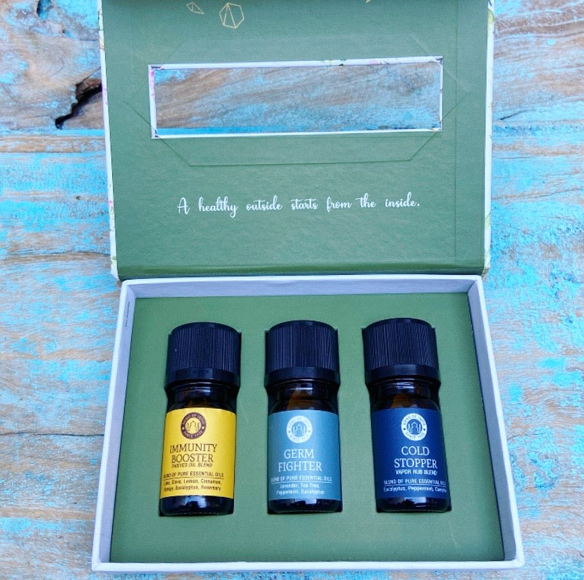 Set van 3 Etherische Oliemelanges "Natuurlijk in Balans"