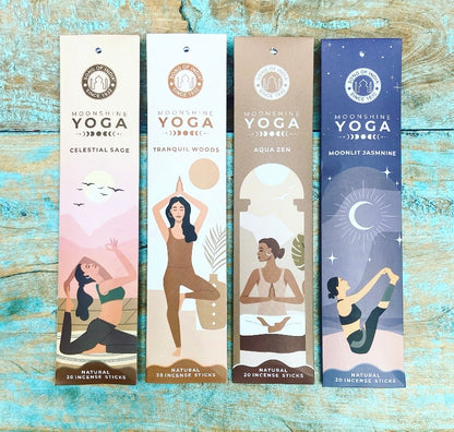 Moonshine Yoga Wierookset "Vier Geuren van Rust"