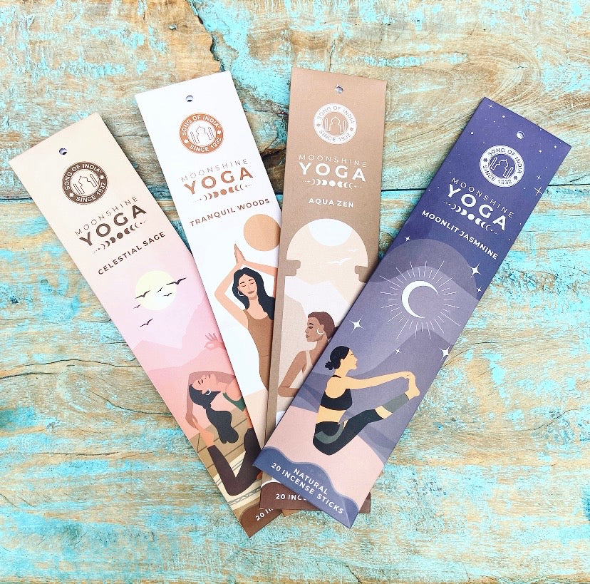 Moonshine Yoga Wierookset "Vier Geuren van Rust"