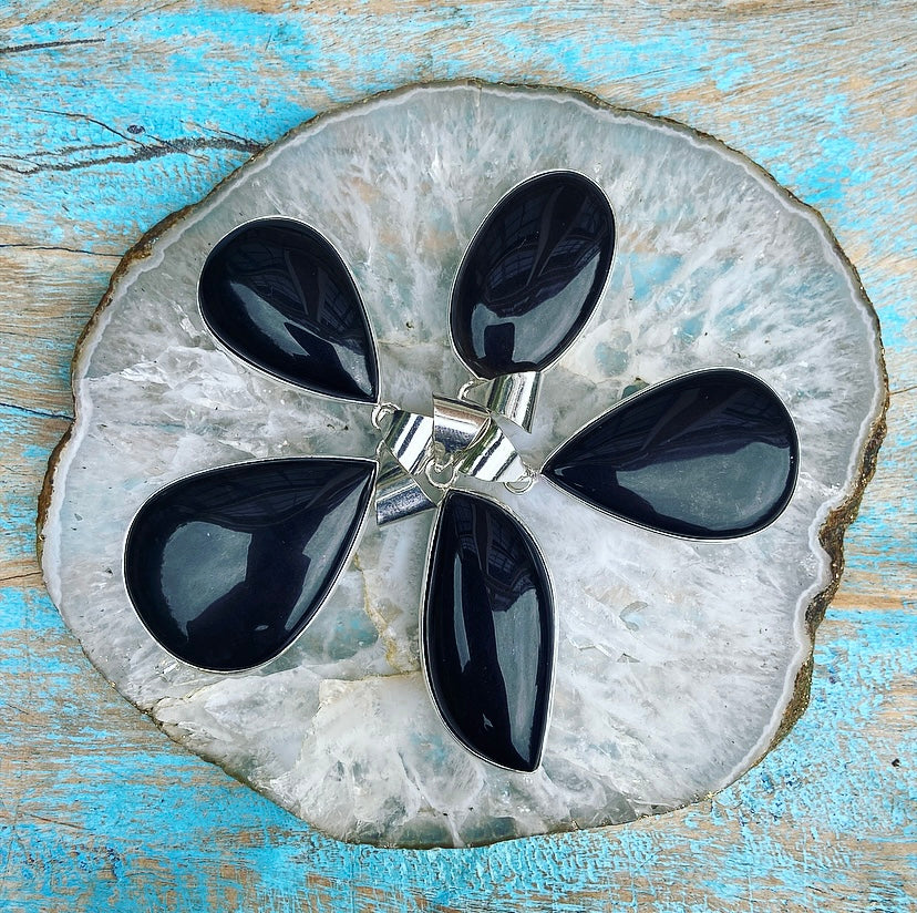 Obsidiaan hanger "Magische Spiegel"