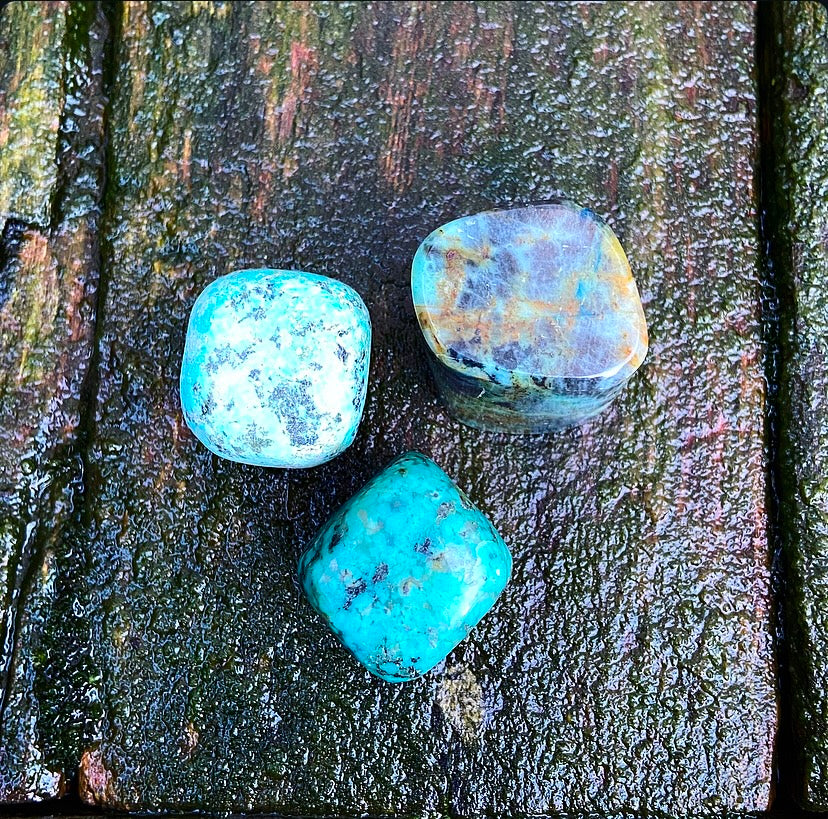 African Turquoise Tumbled Stone "Soulmates"