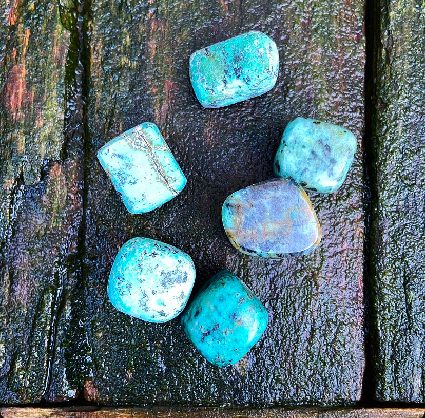 African Turquoise Tumbled Stone "Soulmates"