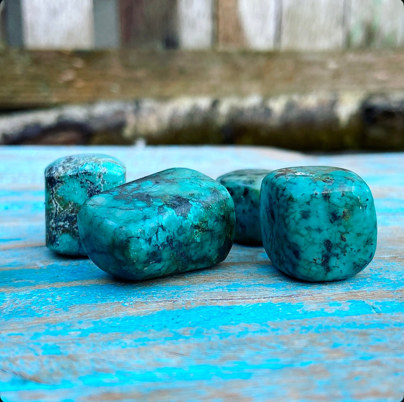 African Turquoise Tumbled Stone "Soulmates"