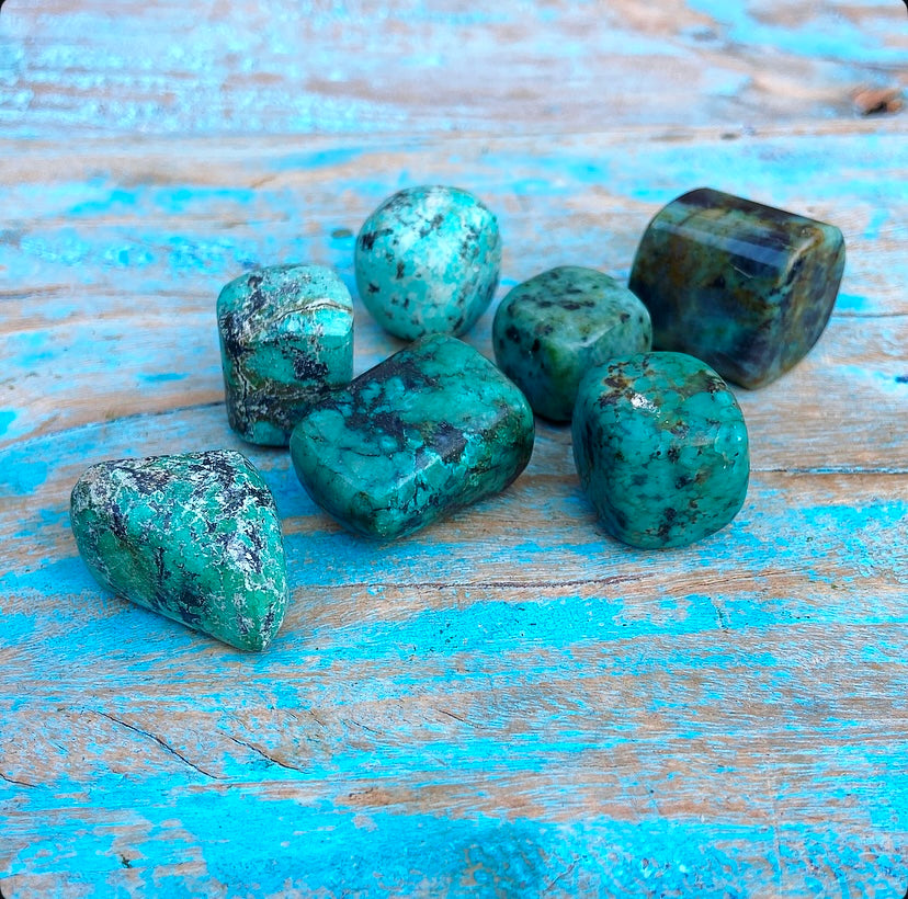 African Turquoise Tumbled Stone "Soulmates"
