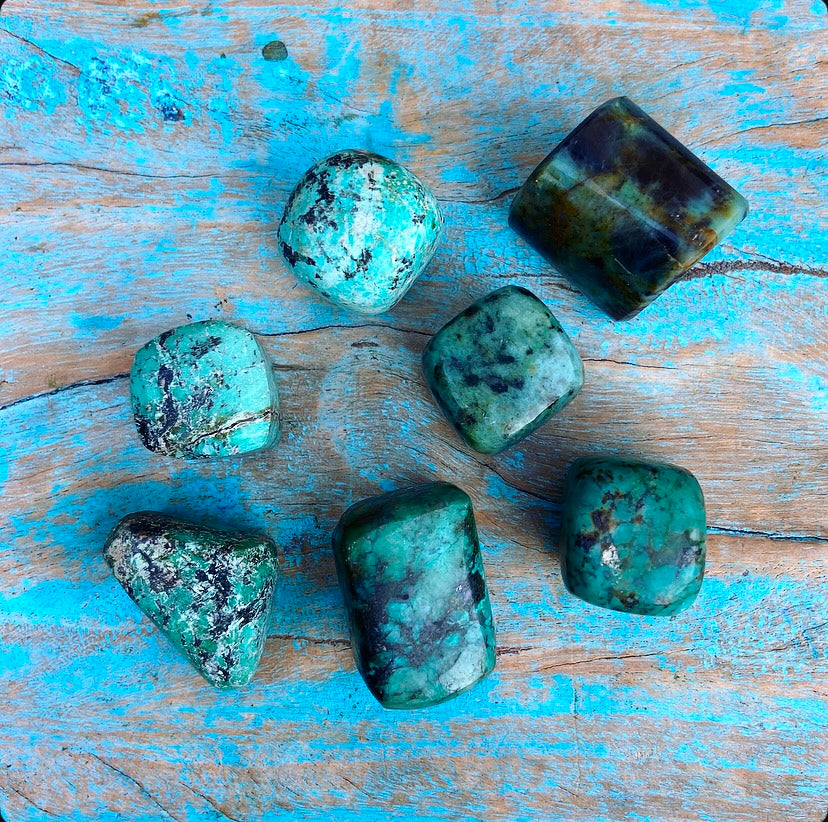 African Turquoise Tumbled Stone "Soulmates"