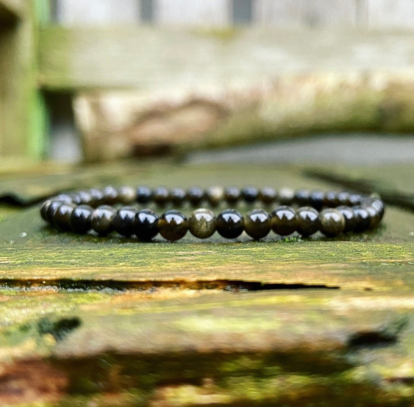 Obsidiaan armbandje "Magische Spiegel"