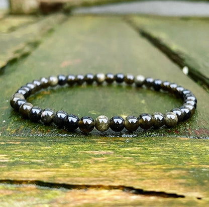 Obsidiaan armbandje "Magische Spiegel"