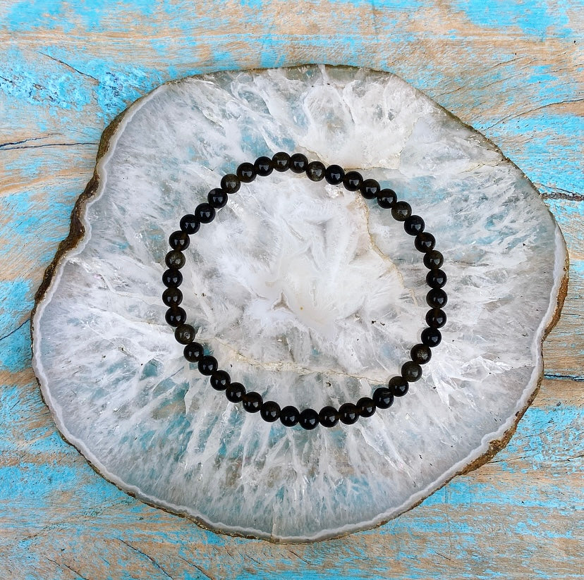 Obsidiaan armbandje "Magische Spiegel"