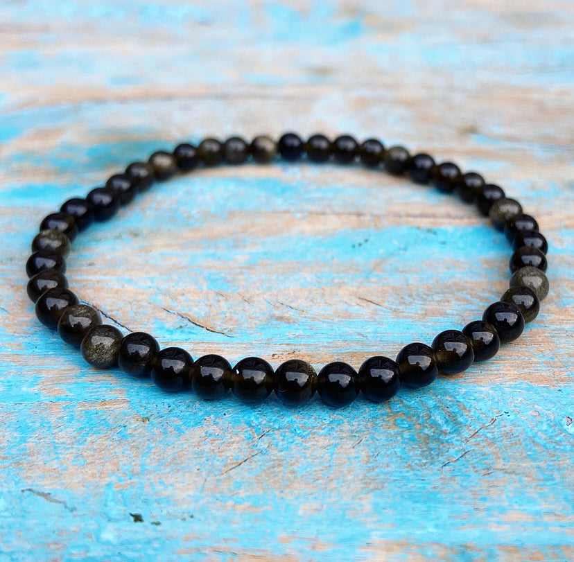 Obsidiaan armbandje "Magische Spiegel"