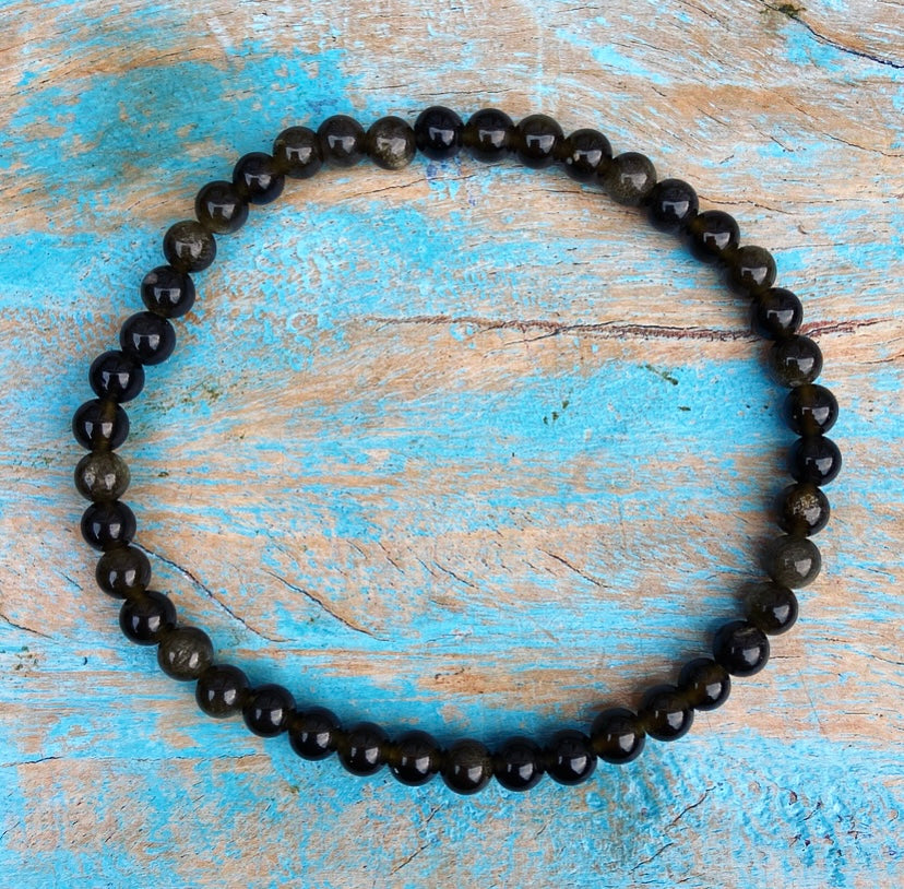 Obsidiaan armbandje "Magische Spiegel"