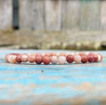 Roze Maansteen armbandje  "Je eigen Maanritme"
