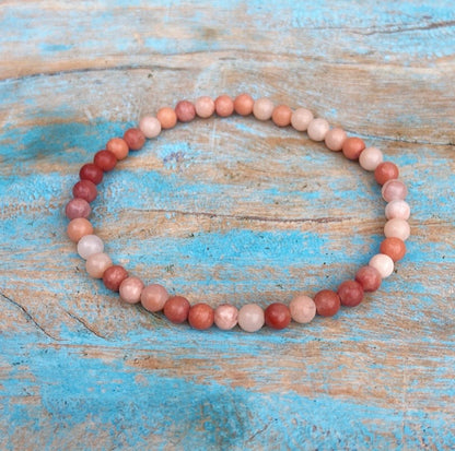 Roze Maansteen armbandje  "Je eigen Maanritme"