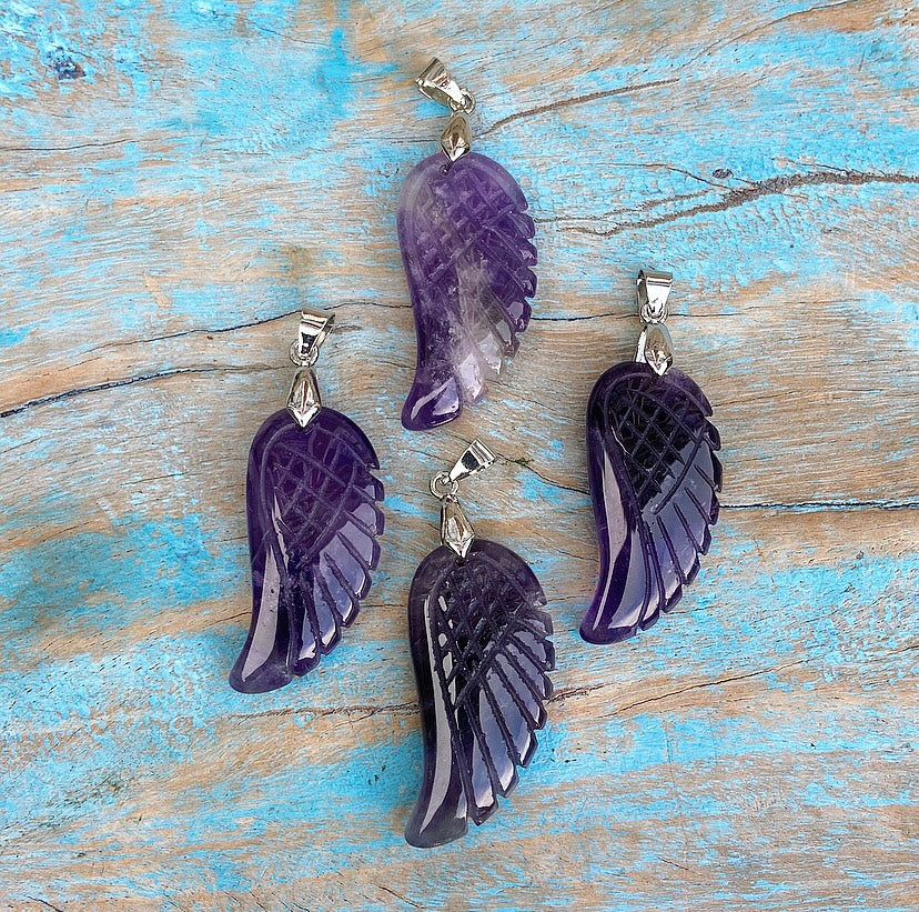 Angel Wing Pendant Amethyst "Intuition"