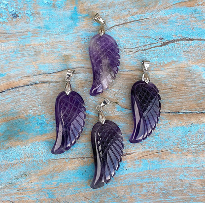 Angel Wing Pendant Amethyst "Intuition"
