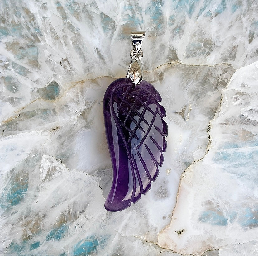 Angel Wing Pendant Amethyst "Intuition"