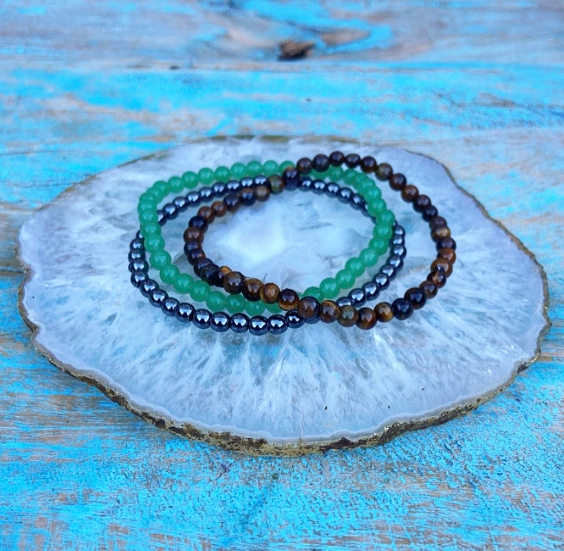 Armbanden set Hematiet, Tijgeroog en Aventurijn "Ruimte maken voor iets nieuws"