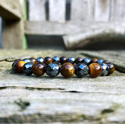 Tiger Eye &amp; Hematite Bracelet "Lightning Rod"
