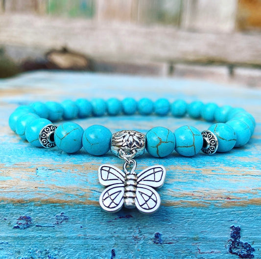 Lucky Charm Armband Turqueniet Vlinder "Spiritualiteit"