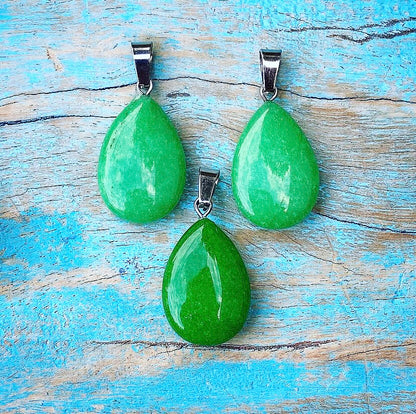 Groene jade hanger "Geluk"