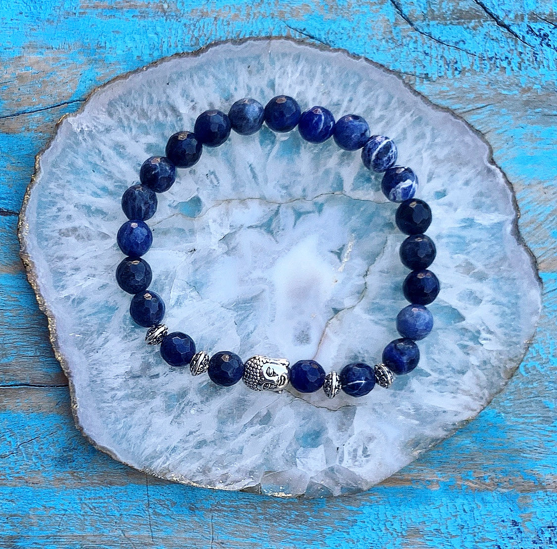 Buddha Armband Sodalith „Durchsetzungsvermögen &amp; Selbstwertgefühl“