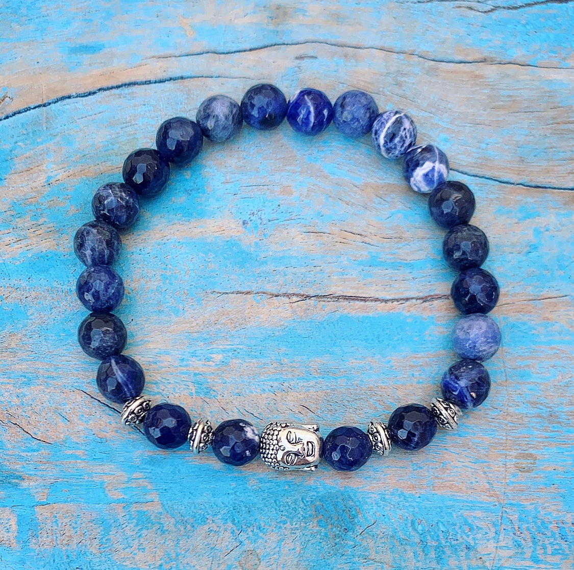 Buddha Armband Sodalith „Durchsetzungsvermögen &amp; Selbstwertgefühl“