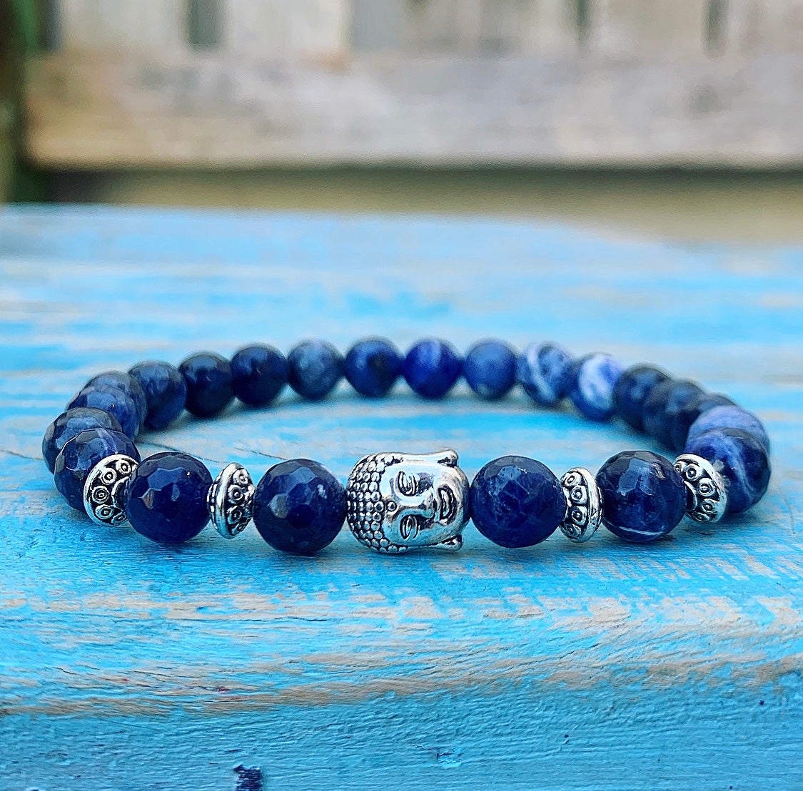 Buddha Armband Sodalith „Durchsetzungsvermögen &amp; Selbstwertgefühl“